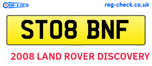 ST08BNF are the vehicle registration plates.