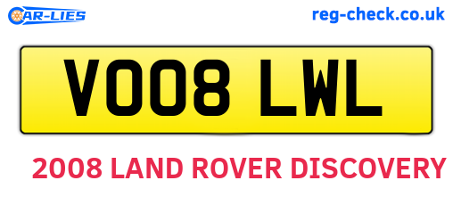 VO08LWL are the vehicle registration plates.