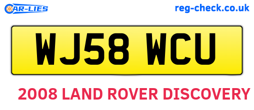 WJ58WCU are the vehicle registration plates.