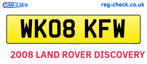WK08KFW are the vehicle registration plates.