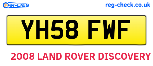 YH58FWF are the vehicle registration plates.