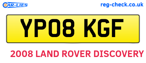 YP08KGF are the vehicle registration plates.