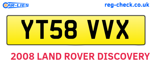 YT58VVX are the vehicle registration plates.