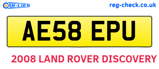 AE58EPU are the vehicle registration plates.
