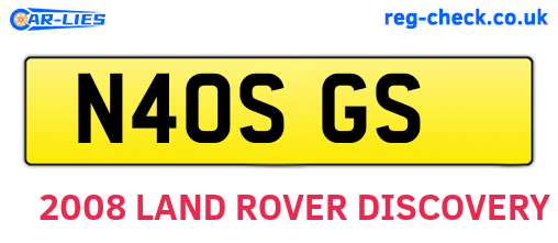 N40SGS are the vehicle registration plates.