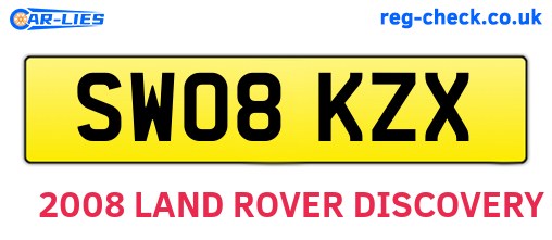 SW08KZX are the vehicle registration plates.