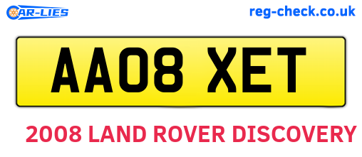 AA08XET are the vehicle registration plates.