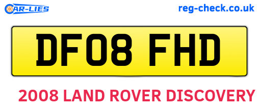DF08FHD are the vehicle registration plates.