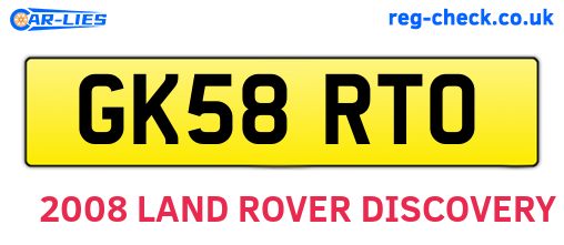 GK58RTO are the vehicle registration plates.