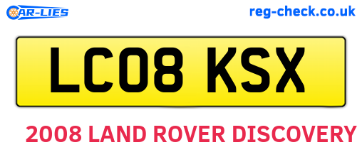 LC08KSX are the vehicle registration plates.