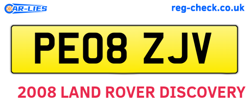 PE08ZJV are the vehicle registration plates.
