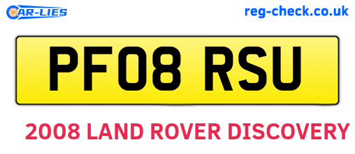 PF08RSU are the vehicle registration plates.