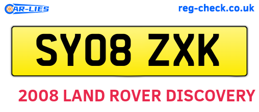 SY08ZXK are the vehicle registration plates.
