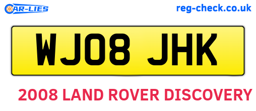 WJ08JHK are the vehicle registration plates.
