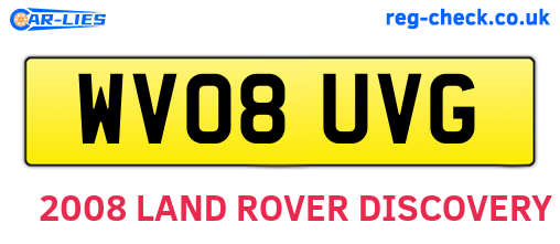 WV08UVG are the vehicle registration plates.