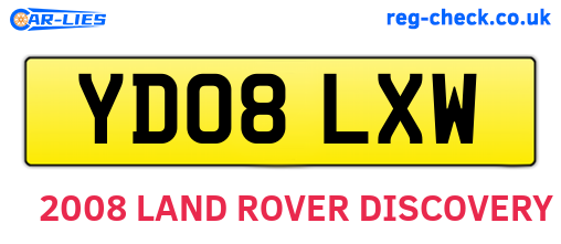 YD08LXW are the vehicle registration plates.