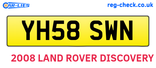 YH58SWN are the vehicle registration plates.