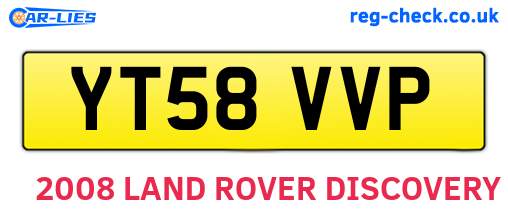 YT58VVP are the vehicle registration plates.
