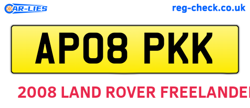 AP08PKK are the vehicle registration plates.