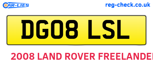 DG08LSL are the vehicle registration plates.