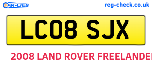 LC08SJX are the vehicle registration plates.