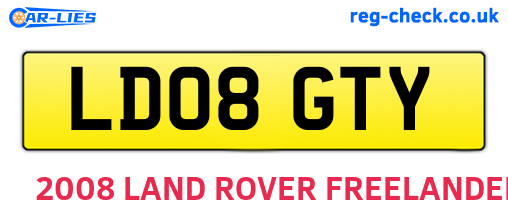 LD08GTY are the vehicle registration plates.