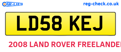 LD58KEJ are the vehicle registration plates.