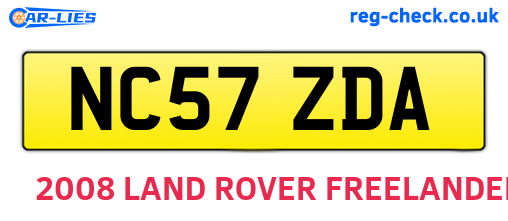 NC57ZDA are the vehicle registration plates.