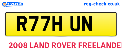 R77HUN are the vehicle registration plates.