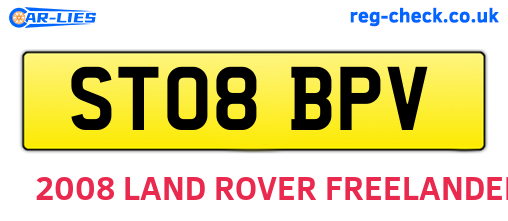 ST08BPV are the vehicle registration plates.