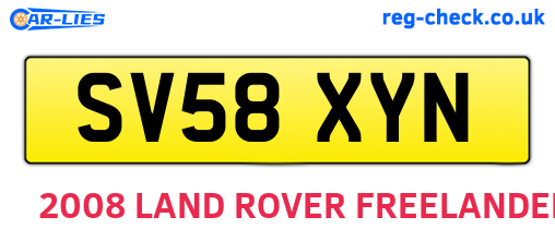 SV58XYN are the vehicle registration plates.