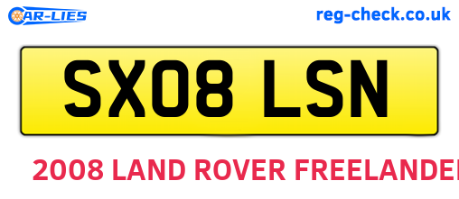 SX08LSN are the vehicle registration plates.