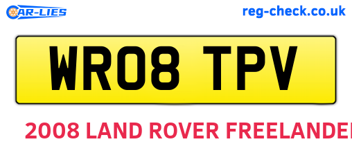WR08TPV are the vehicle registration plates.