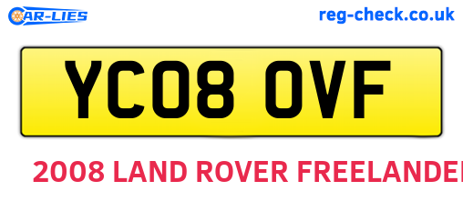 YC08OVF are the vehicle registration plates.