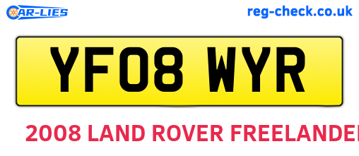 YF08WYR are the vehicle registration plates.