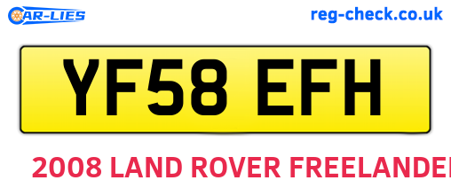 YF58EFH are the vehicle registration plates.