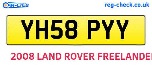 YH58PYY are the vehicle registration plates.