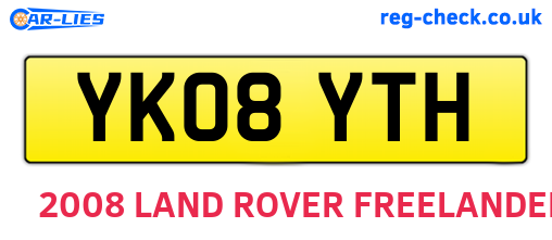 YK08YTH are the vehicle registration plates.
