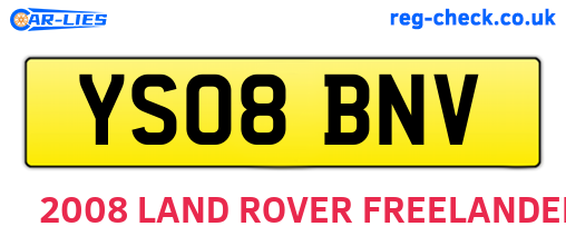 YS08BNV are the vehicle registration plates.