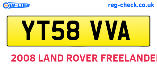 YT58VVA are the vehicle registration plates.