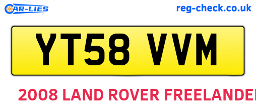 YT58VVM are the vehicle registration plates.