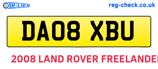 DA08XBU are the vehicle registration plates.