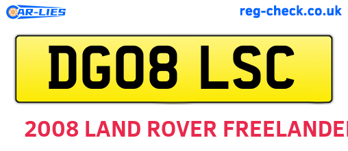 DG08LSC are the vehicle registration plates.