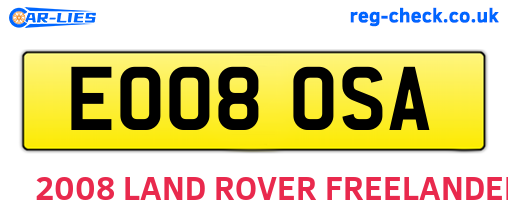 EO08OSA are the vehicle registration plates.