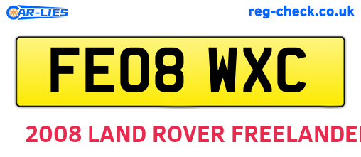 FE08WXC are the vehicle registration plates.