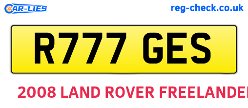 R777GES are the vehicle registration plates.