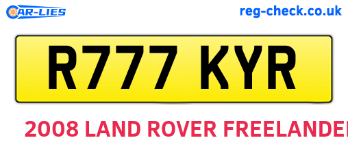 R777KYR are the vehicle registration plates.