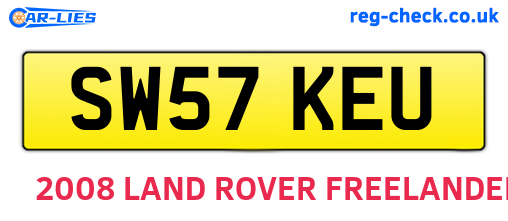 SW57KEU are the vehicle registration plates.
