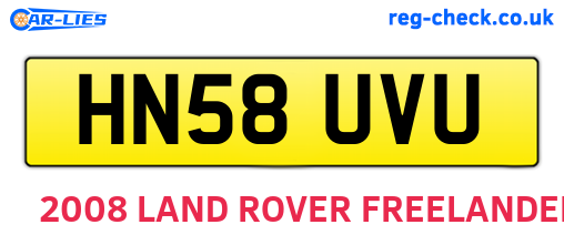 HN58UVU are the vehicle registration plates.