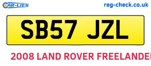 SB57JZL are the vehicle registration plates.